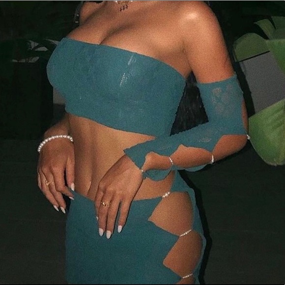 Elastic top & sleeve - ocean color